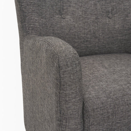 Dunstan Accent Chair Upholstered Gray Twill Fabric and Medium Brown Wood Feet from Mercana - Luna Furniture