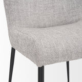 Hartt Dining Chair W/ Matte Black Metal Frame and Gray Fabric from Mercana - Luna Furniture
