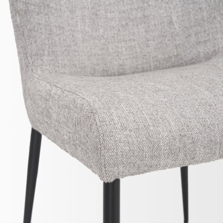 Hartt Dining Chair W/ Matte Black Metal Frame and Gray Fabric from Mercana - Luna Furniture