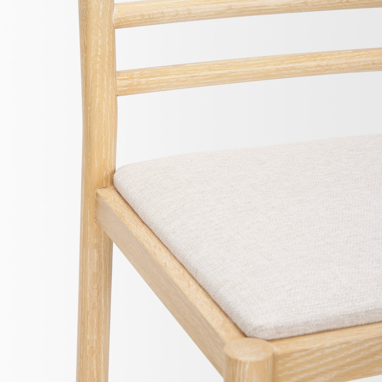 Sam Counter Stool W/ Light Brown Wood Frame and Beige Upholstered Seat from Mercana - Luna Furniture