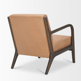 Cashel Accent Chair W/ Dark Brown Wood and Tan Genuine Leather from Mercana - Luna Furniture