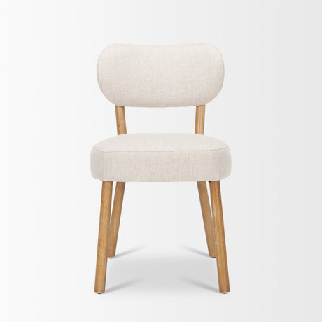 Owen Dining Chair W/ Medium Brown Wood and Beige Fabric, Set of 2 from Mercana - Luna Furniture