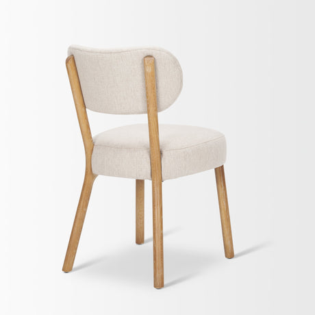 Owen Dining Chair W/ Medium Brown Wood and Beige Fabric, Set of 2 from Mercana - Luna Furniture