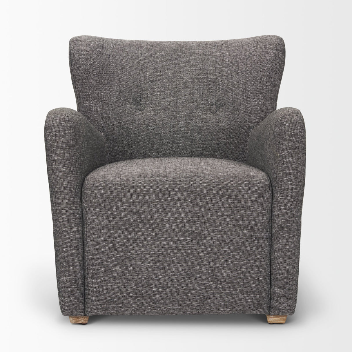 Dunstan Accent Chair Upholstered Gray Twill Fabric and Medium Brown Wood Feet from Mercana - Luna Furniture