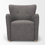 Dunstan Accent Chair Upholstered Gray Twill Fabric and Medium Brown Wood Feet from Mercana - Luna Furniture