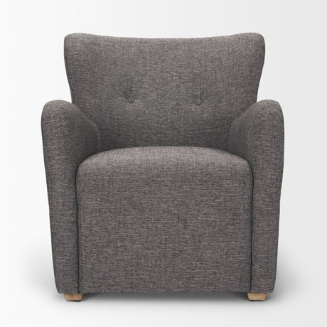 Dunstan Accent Chair Upholstered Gray Twill Fabric and Medium Brown Wood Feet from Mercana - Luna Furniture