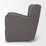 Dunstan Accent Chair Upholstered Gray Twill Fabric and Medium Brown Wood Feet from Mercana - Luna Furniture