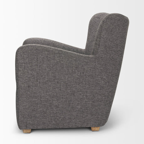 Dunstan Accent Chair Upholstered Gray Twill Fabric and Medium Brown Wood Feet from Mercana - Luna Furniture