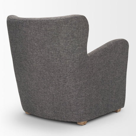 Dunstan Accent Chair Upholstered Gray Twill Fabric and Medium Brown Wood Feet from Mercana - Luna Furniture
