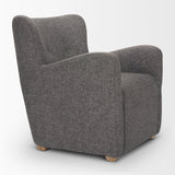 Dunstan Accent Chair Upholstered Gray Twill Fabric and Medium Brown Wood Feet from Mercana - Luna Furniture