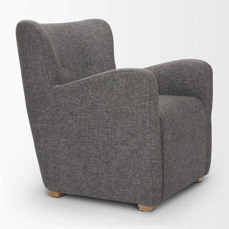 Dunstan Accent Chair Upholstered Gray Twill Fabric and Medium Brown Wood Feet from Mercana - Luna Furniture