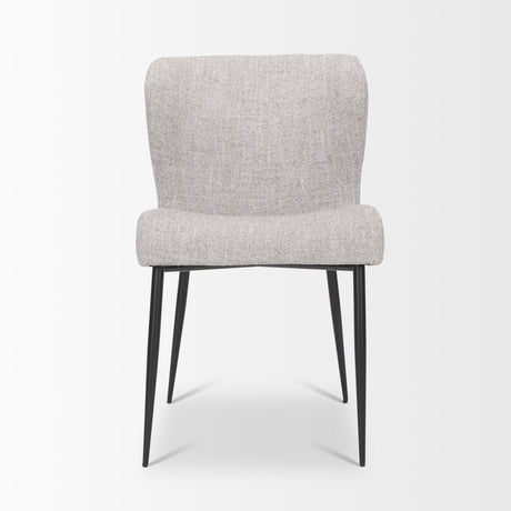 Hartt Dining Chair W/ Matte Black Metal Frame and Gray Fabric from Mercana - Luna Furniture
