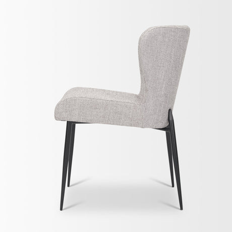 Hartt Dining Chair W/ Matte Black Metal Frame and Gray Fabric from Mercana - Luna Furniture