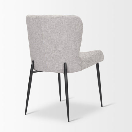 Hartt Dining Chair W/ Matte Black Metal Frame and Gray Fabric from Mercana - Luna Furniture