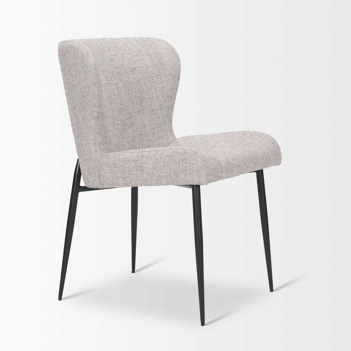 Hartt Dining Chair W/ Matte Black Metal Frame and Gray Fabric from Mercana - Luna Furniture