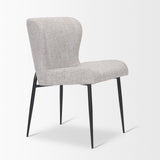 Hartt Dining Chair W/ Matte Black Metal Frame and Gray Fabric from Mercana - Luna Furniture