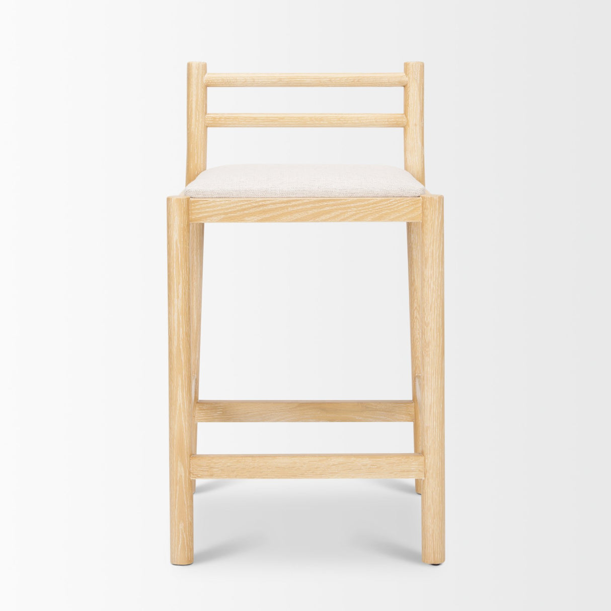 Sam Counter Stool W/ Light Brown Wood Frame and Beige Upholstered Seat from Mercana - Luna Furniture