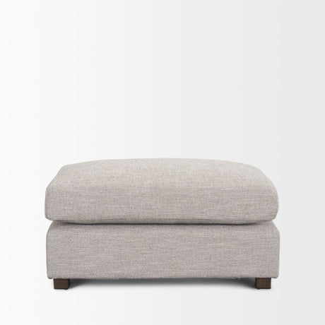 Halston Small Ottoman Light Gray Performance Fabric from Mercana - Luna Furniture