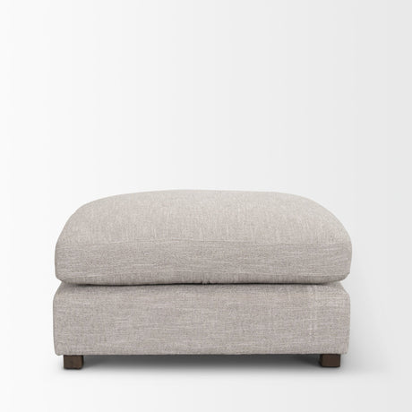 Halston Large Ottoman Light Gray Performance Fabric from Mercana - Luna Furniture