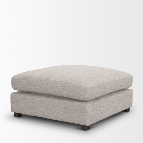 Halston Large Ottoman Light Gray Performance Fabric from Mercana - Luna Furniture