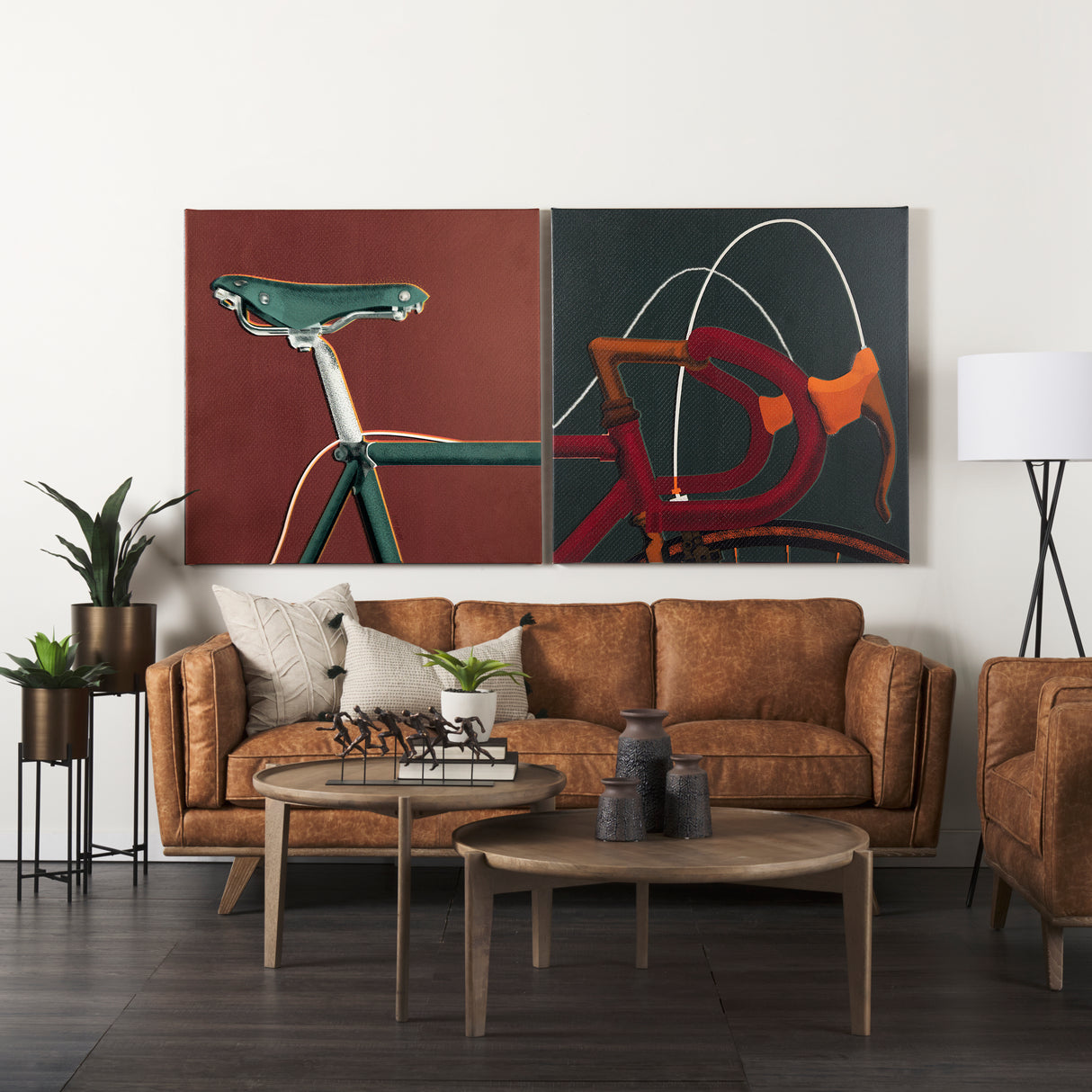 Bike Saddle Orange by Alarm a Hand Embellished Textured Canvas from Mercana - Luna Furniture