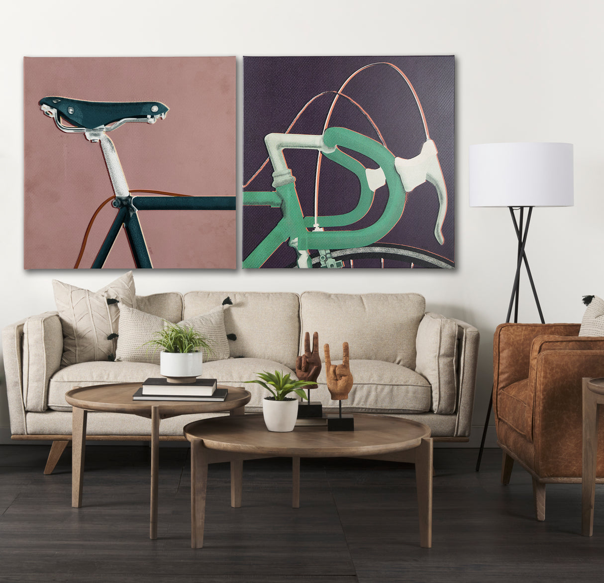 Bike Handle Purple by Alarm a Hand Embellished Textured Canvas from Mercana - Luna Furniture