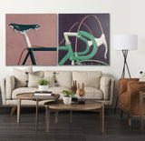 Bike Handle Purple by Alarm a Hand Embellished Textured Canvas from Mercana - Luna Furniture