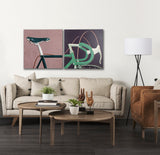 Bike Handle Purple by Alarm a Hand Embellished Textured Canvas from Mercana - Luna Furniture