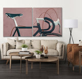 Bike Saddle Pink by Alarm a Hand Embellished Textured Canvas from Mercana - Luna Furniture