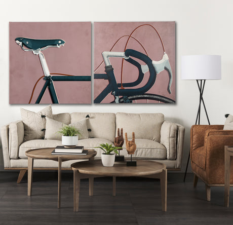 Bike Saddle Pink by Alarm a Hand Embellished Textured Canvas from Mercana - Luna Furniture