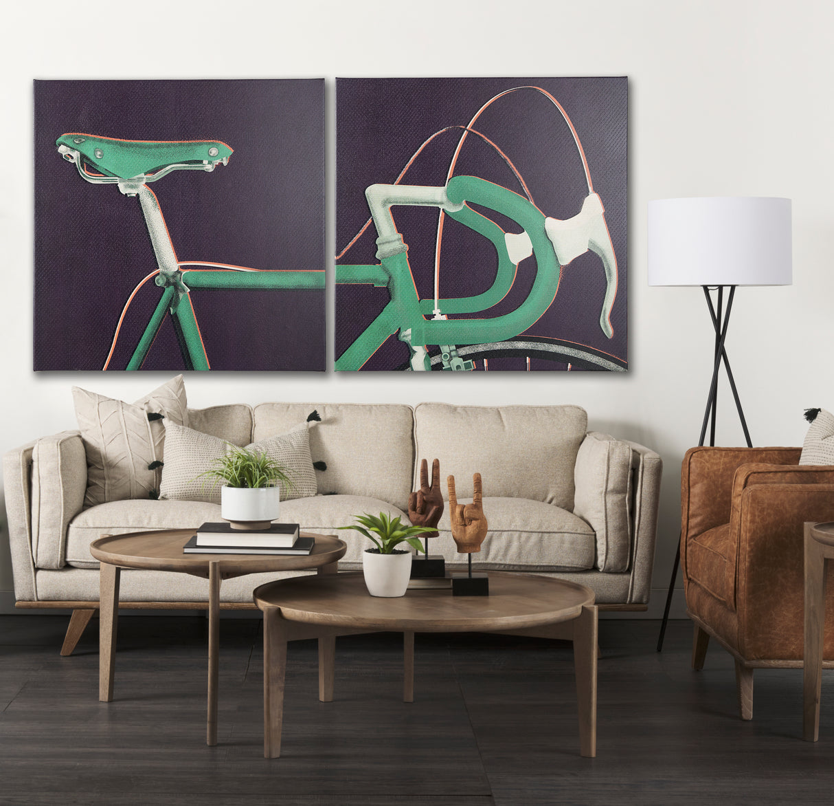 Bike Saddle Purple by Alarm a Hand Embellished Textured Canvas from Mercana - Luna Furniture