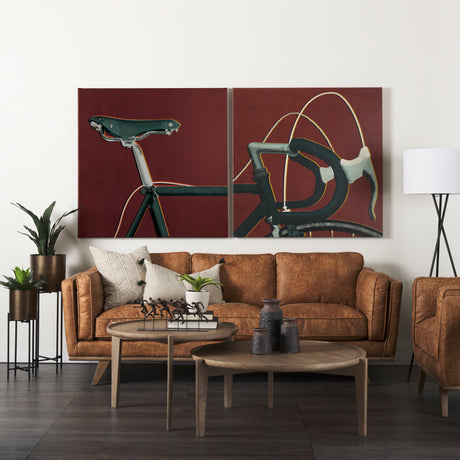 Bike Saddle Orange by Alarm a Hand Embellished Textured Canvas from Mercana - Luna Furniture