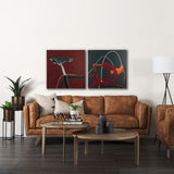 Bike Saddle Orange by Alarm a Hand Embellished Textured Canvas from Mercana - Luna Furniture