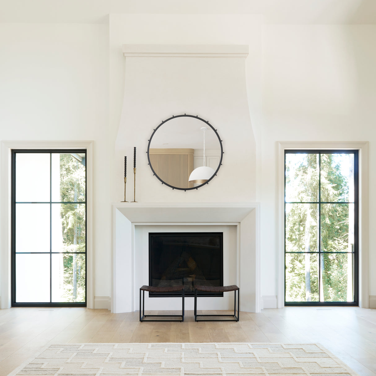 Elena III Large Black Wall Mirror from Mercana - Luna Furniture