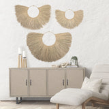 Bayu Set of 3 Seagrass Boho Weave Fan Wall Decor from Mercana - Luna Furniture