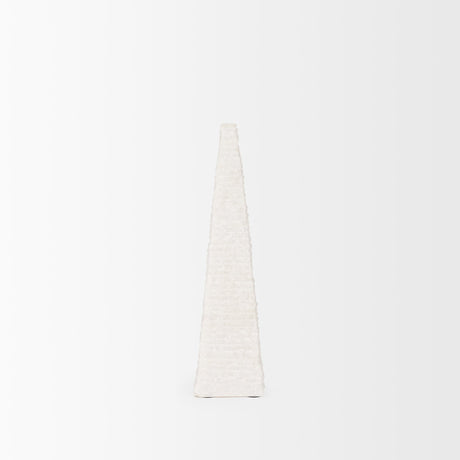 Pyramis White Rough Marble Obelisk 13" from Mercana - Luna Furniture