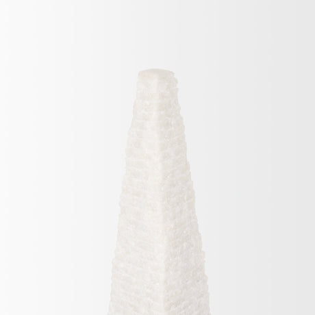 Pyramis White Rough Marble Obelisk 13" from Mercana - Luna Furniture
