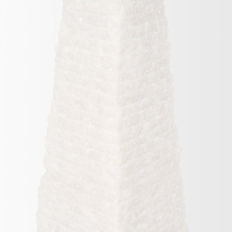 Pyramis White Rough Marble Obelisk 13" from Mercana - Luna Furniture