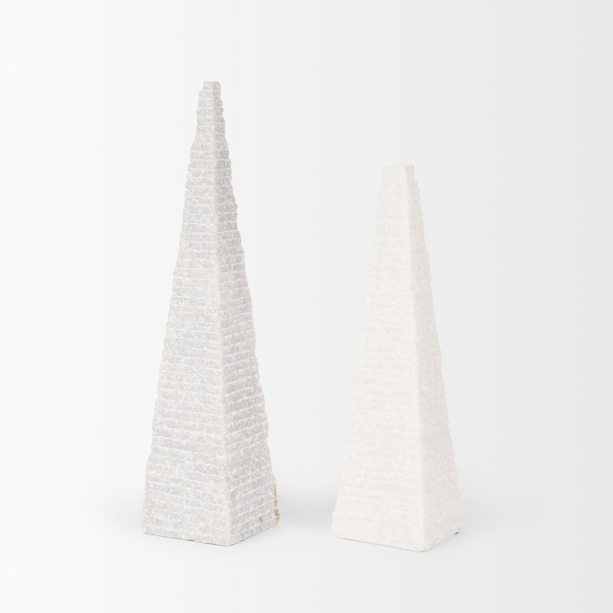 Pyramis White Rough Marble Obelisk 13" from Mercana - Luna Furniture