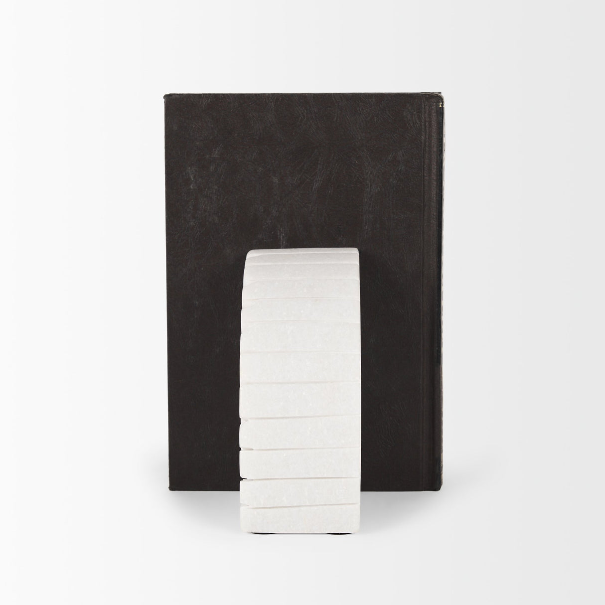 Stept White Marble Bookends w/rough carving (set of 2) from Mercana - Luna Furniture