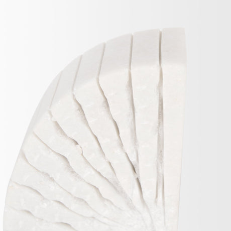 Stept White Marble Bookends w/rough carving (set of 2) from Mercana - Luna Furniture