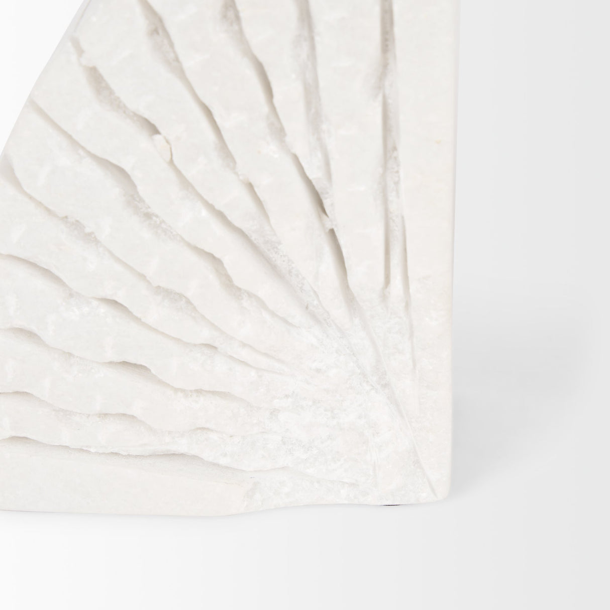 Stept White Marble Bookends w/rough carving (set of 2) from Mercana - Luna Furniture