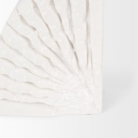 Stept White Marble Bookends w/rough carving (set of 2) from Mercana - Luna Furniture