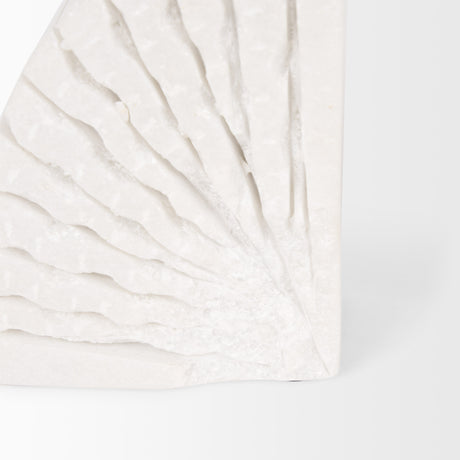 Stept White Marble Bookends w/rough carving (set of 2) from Mercana - Luna Furniture