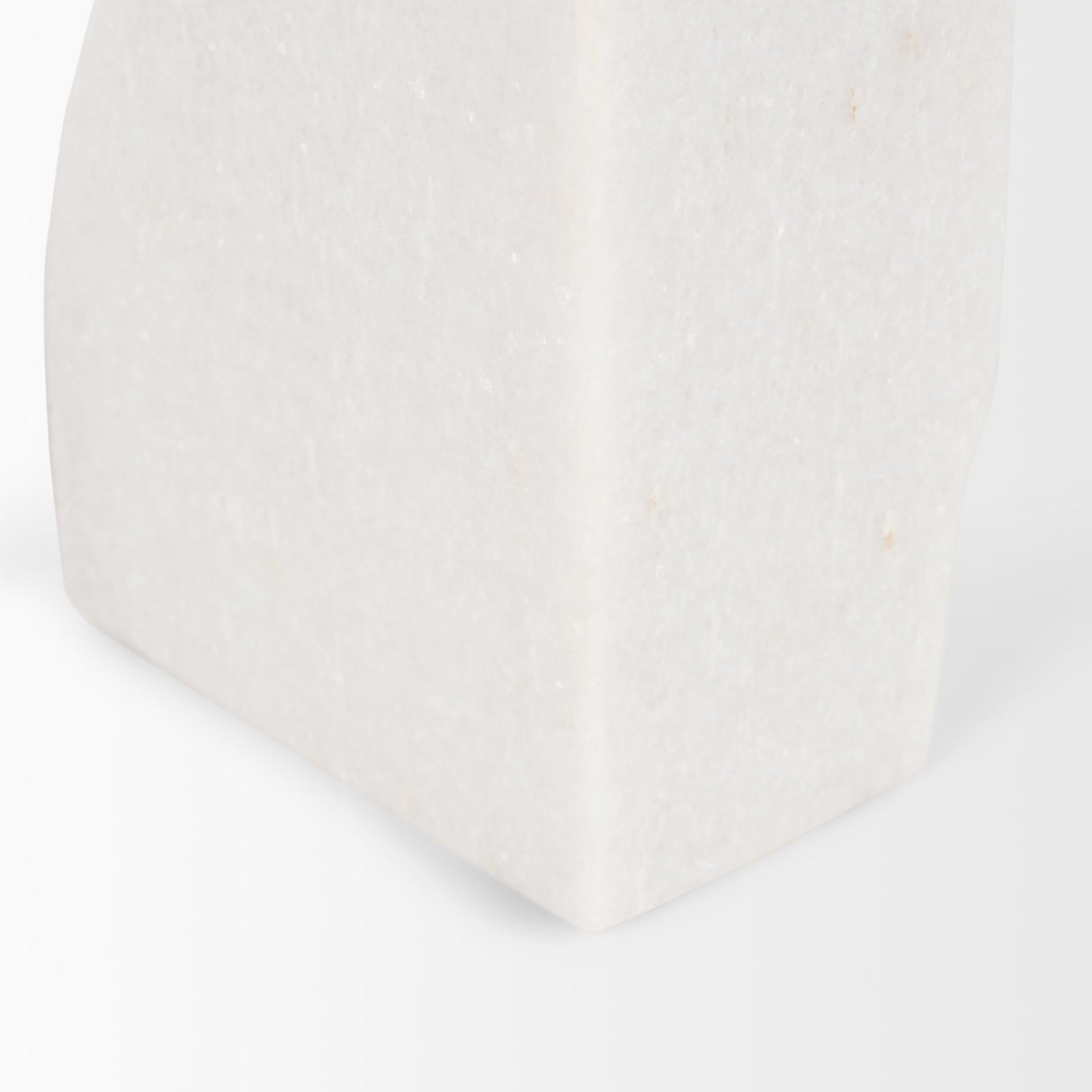 Stept White Marble Bookends w/rough carving (set of 2) from Mercana - Luna Furniture