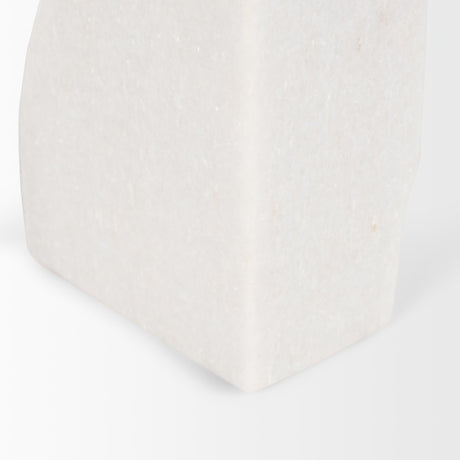 Stept White Marble Bookends w/rough carving (set of 2) from Mercana - Luna Furniture