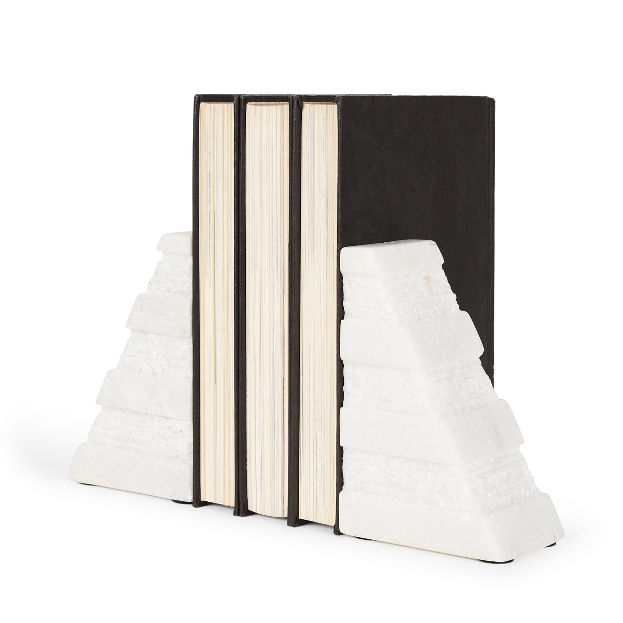Cavetto White Marble Bookends w/rough carving S/2 from Mercana - Luna Furniture