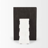Cavetto White Marble Bookends w/rough carving S/2 from Mercana - Luna Furniture