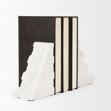 Cavetto White Marble Bookends w/rough carving S/2 from Mercana - Luna Furniture