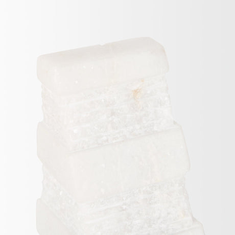Cavetto White Marble Bookends w/rough carving S/2 from Mercana - Luna Furniture